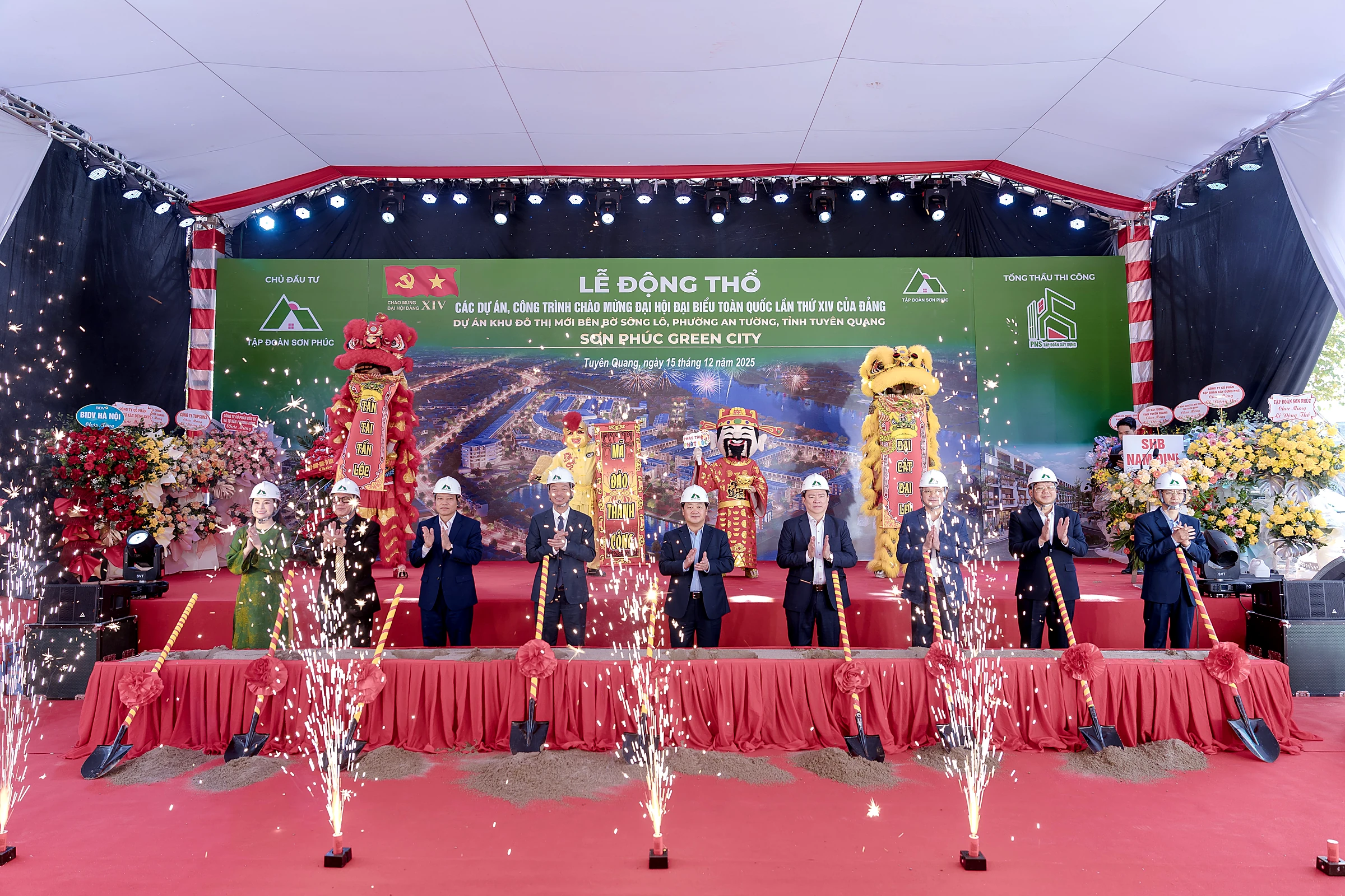 Khoảnh khắc tại Lễ động thổ Sơn Phúc Green City, phường An Tường, Tuyên Quang, ngày 15/12/2025.