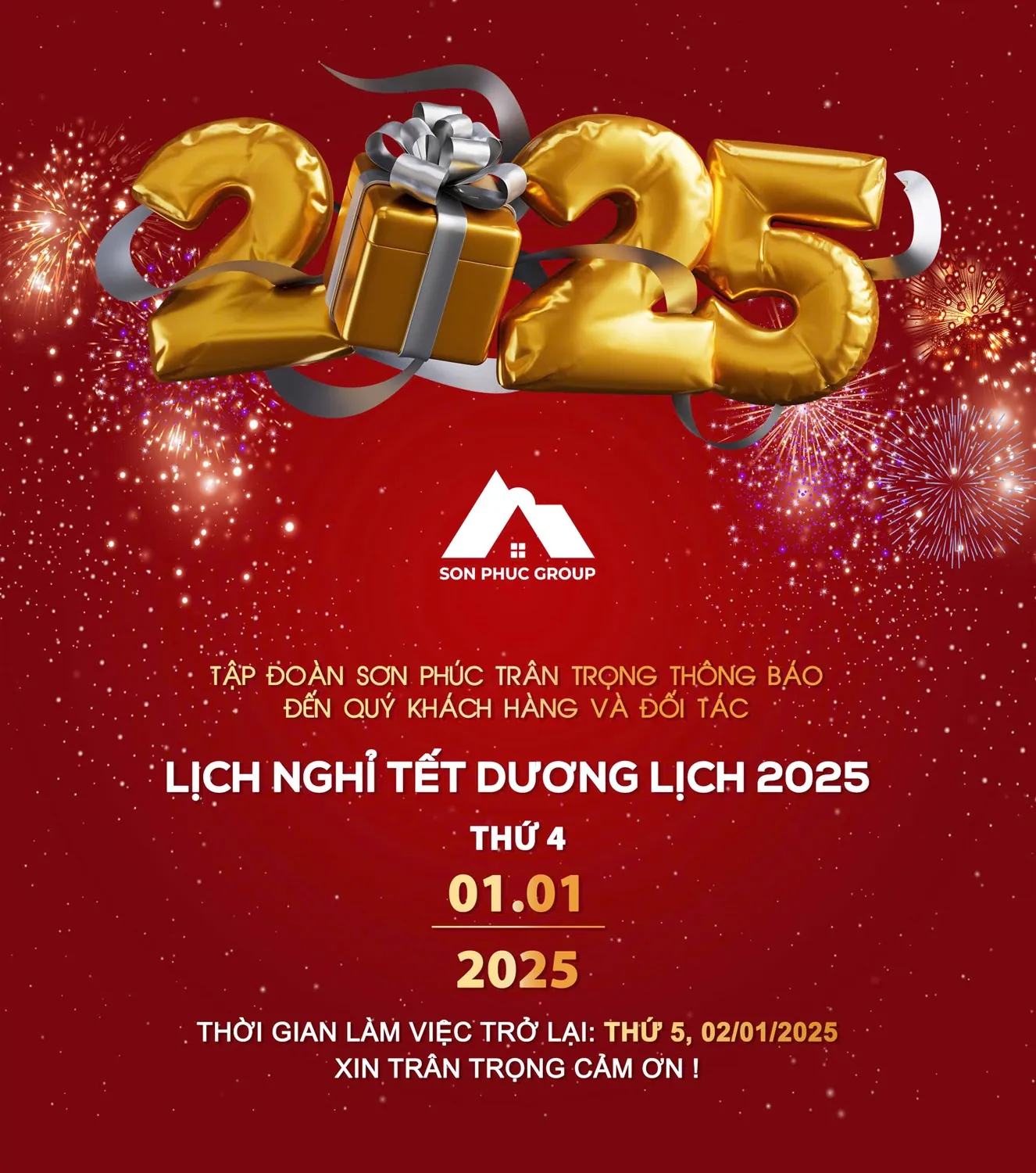 Thông báo lịch nghỉ Tết dương lịch 2025 — ảnh 1