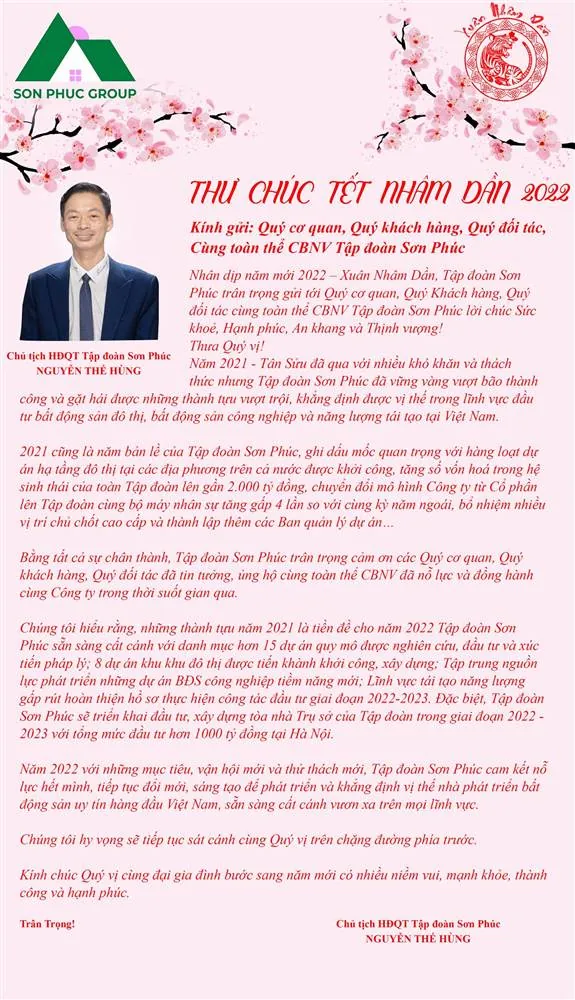Thư chúc Tết Nhâm Dần 2022