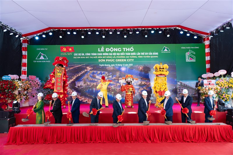 TẬP ĐOÀN SƠN PHÚC TỔ CHỨC LỄ ĐỘNG THỔ DỰ ÁN KHU ĐÔ THỊ MỚI BÊN BỜ SÔNG LÔ TẠI TUYÊN QUANG